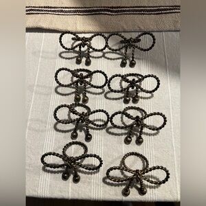 Vintage Bow Napkin Rings Set of 8